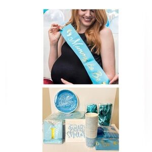 SMIRLY Baby Shower Decorations for Baby Boy, NEW, 54 Piece Kit